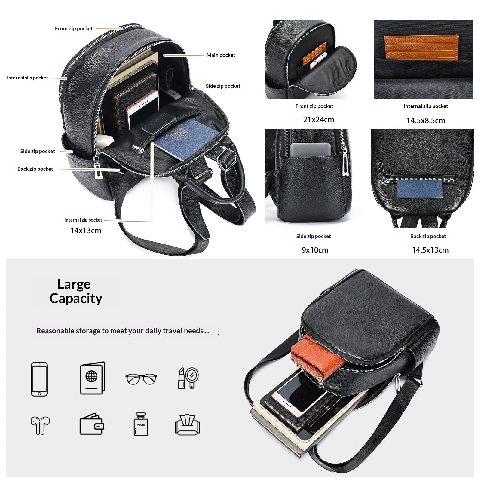 Mochila Urbana de Piel Genuina